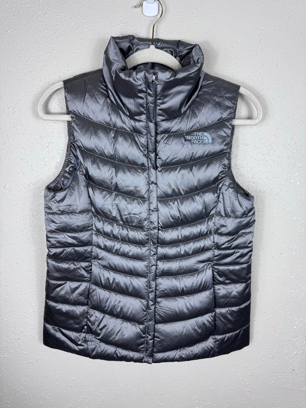 The North Face 550 Gray Goose Down Womens Vest Size Small